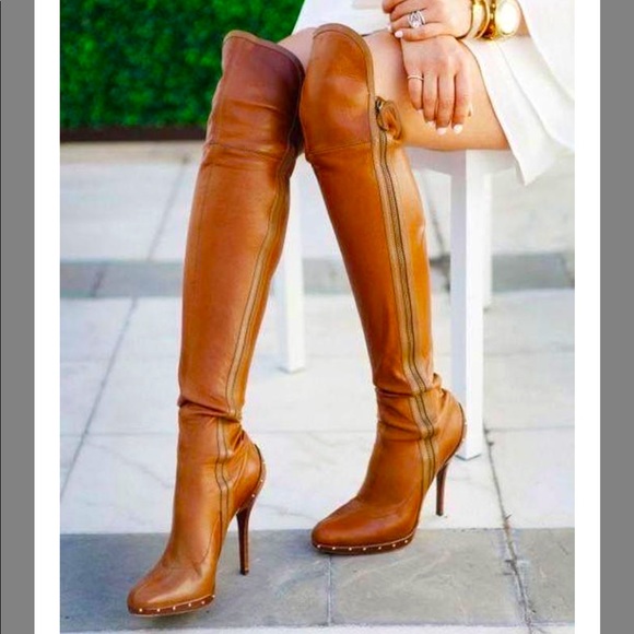 Gucci Shoes - Tom Ford for Gucci, brown over-the-knee boots,38.5